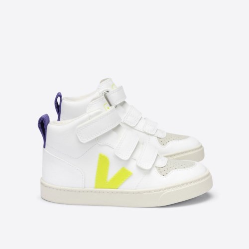 Veja V-10 Mid CWL Kids Trainers White UK 67979